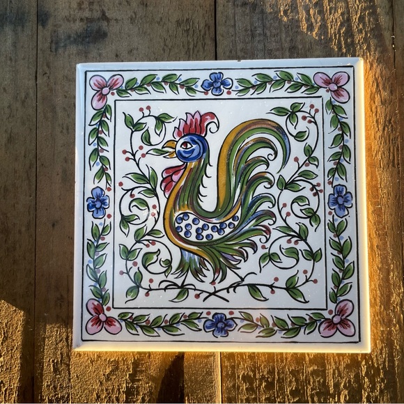 Ceramic Glazed Clay Tiles 4 x 4" Made in Portugal - Set of 2 - Picture 3 of 13